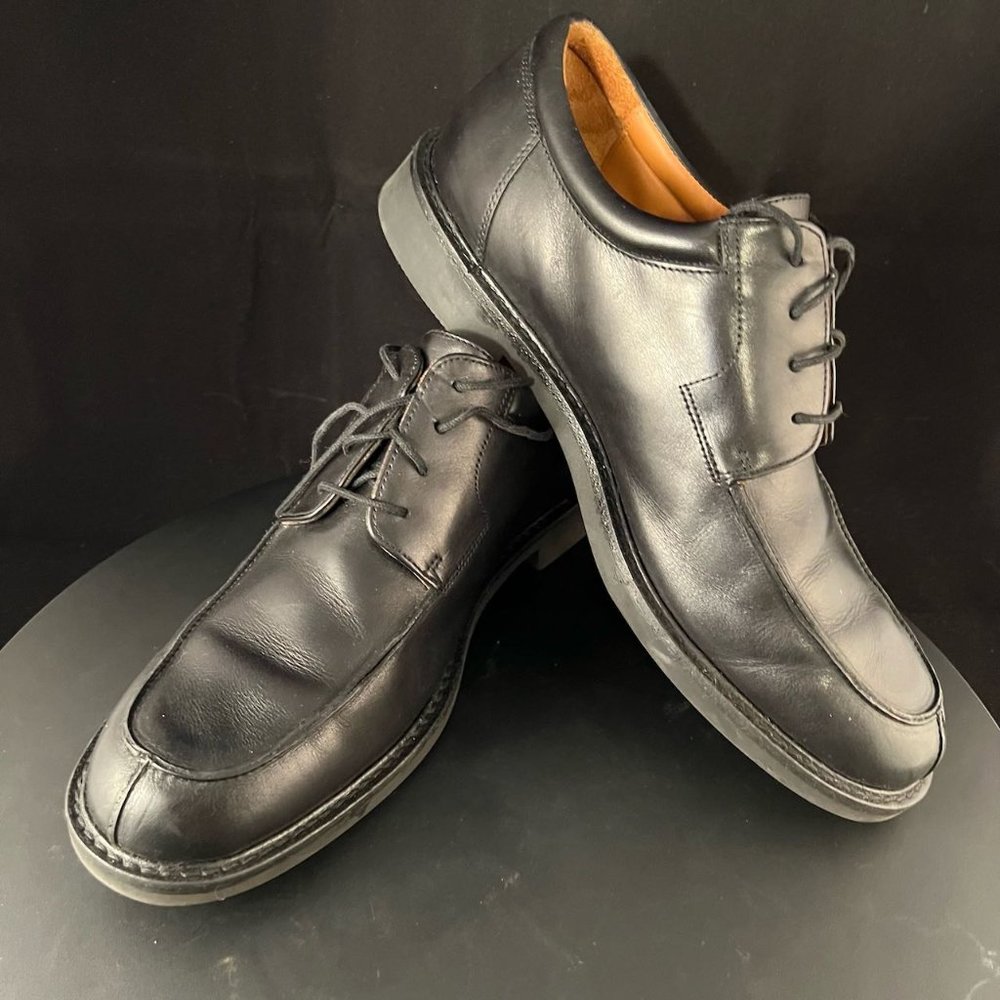 Johnston & Murphy Men's Size 12M Black Split Toe Leather Oxfords 202-2188